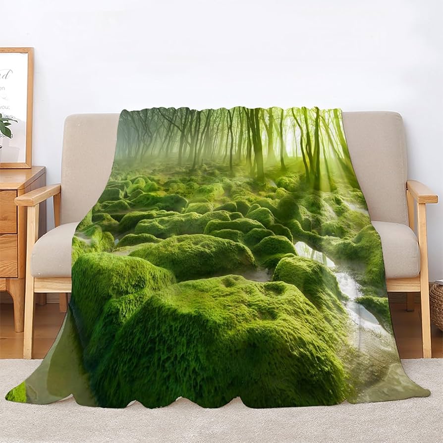 BIAFRA Moss Blanket Forest Fluffy Throw Blanket for Beds